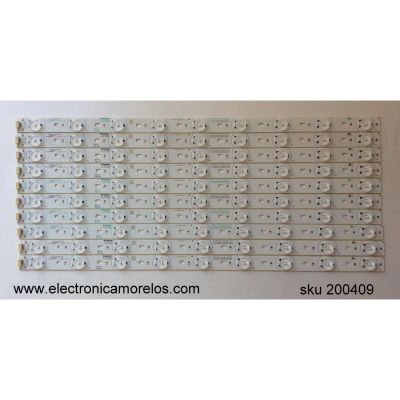 KIT DE LED'S PARA TV RCA ((10 PIEZAS)) / NUMERO DE PARTE F102713 / F102713WCA039031BB A / LSC460HJ02-QYE / MODELO LED46C45RQ